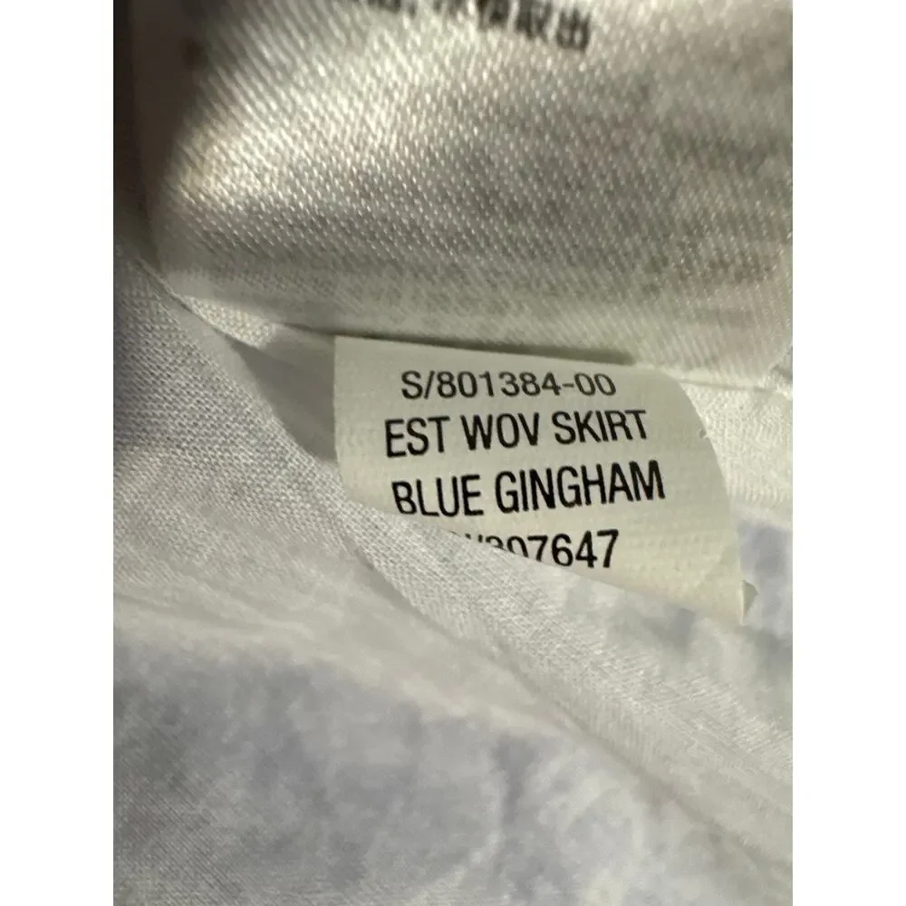 GAP Kids Blue White Gingham Tiered Ruffle Mini Skirt Girls Size Medium